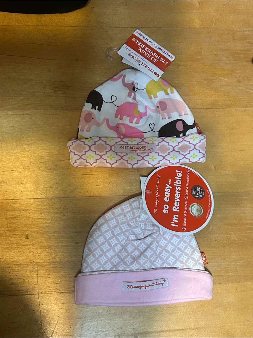 Magnificent baby set2 infant hats Reversible Pink Elephant Baby Hat -